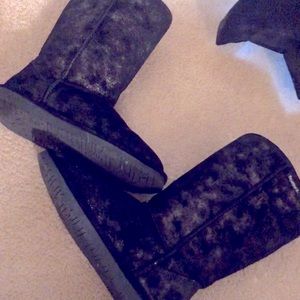 Gunmetal colored boots